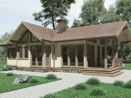 Дачный деревянный дом, проект дачного дома №1-98