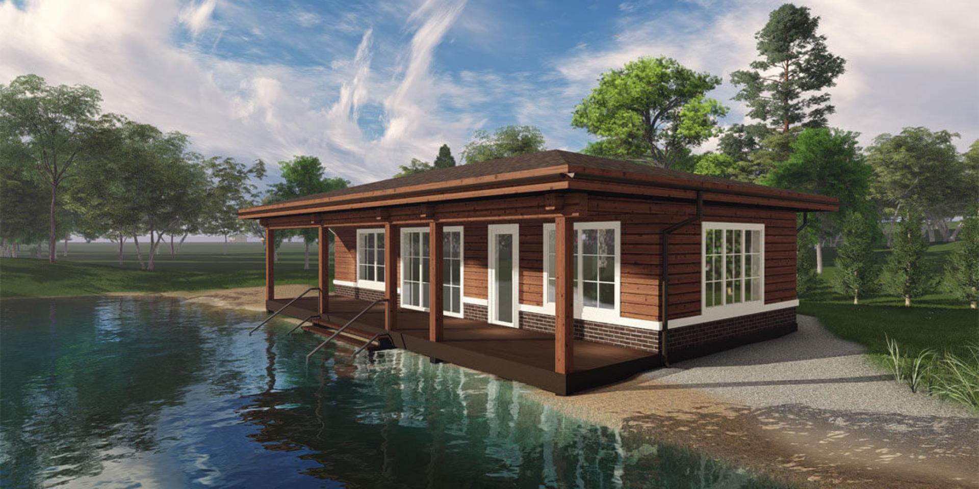 Деревянная баня из клееного бруса от компании АТТИКА