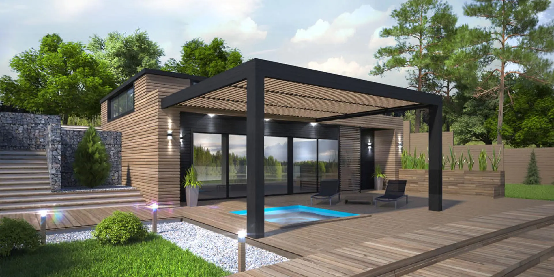 Дерев'яна лазня, проект дерев'яної лазні з клеєного бруса №1-66