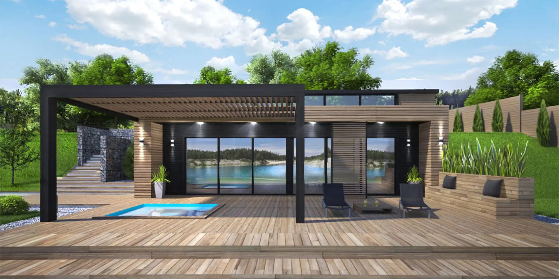 Дерев'яна лазня, проект дерев'яної лазні з клеєного бруса №1-66