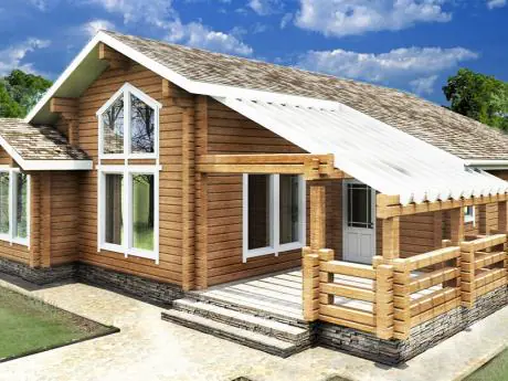 Дерев'яний будинок з клеєного бруса, проект дерев'яного будинку №1-124