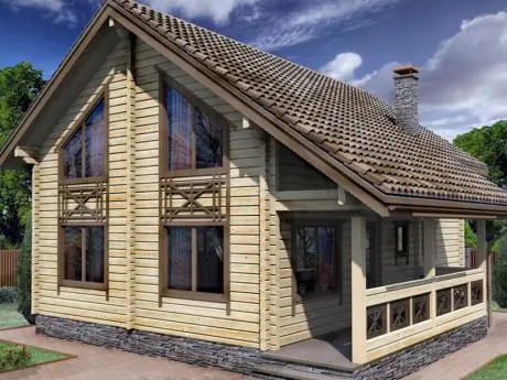 Деревянный дом из клееного бруса, проект деревянного дома №2-151