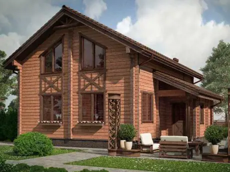 Деревянный дом из клееного бруса, проект деревянного дома №2-160-3