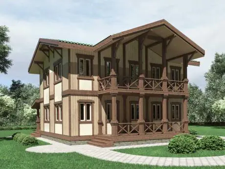 Дерев'яний будинок з клеєного бруса, проект дерев'яного будинку №2-187