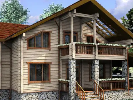 Дерев'яний будинок з клеєного бруса, проект дерев'яного будинку №2-244