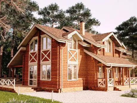 Дерев'яний будинок з клеєного бруса, проект дерев'яного будинку №2-267