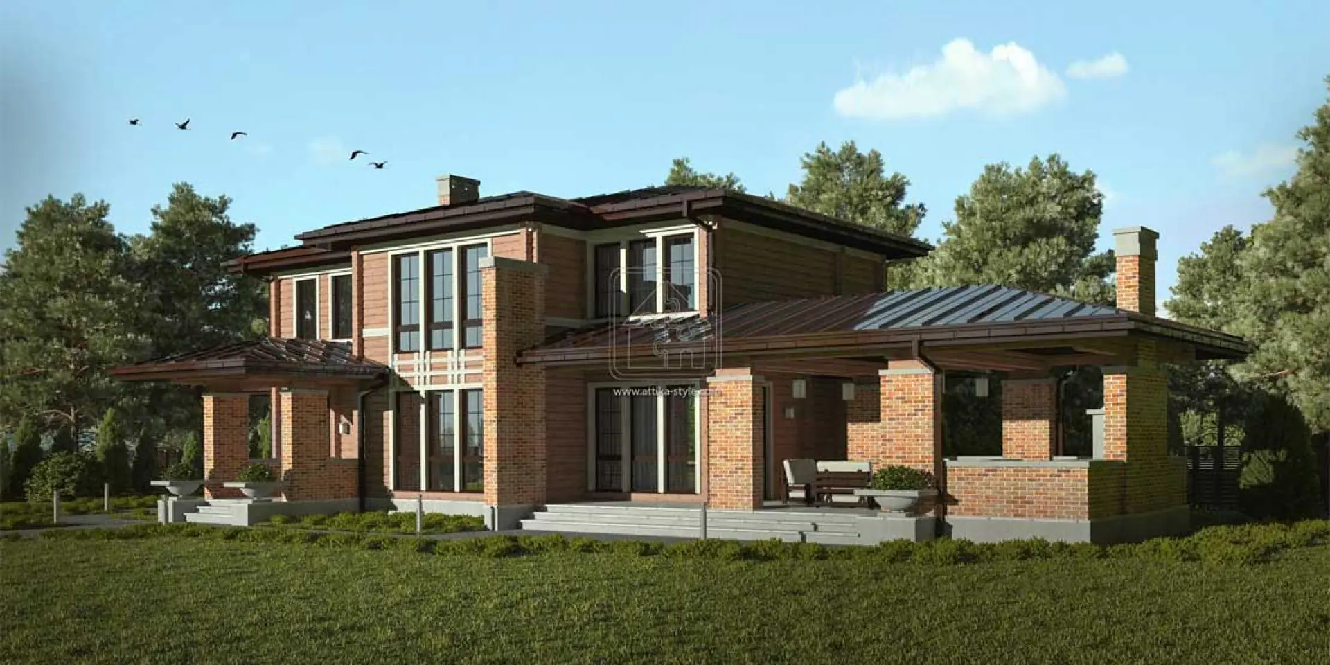 Дерев'яний будинок з клеєного бруса, проект дерев'яного будинку №2-295