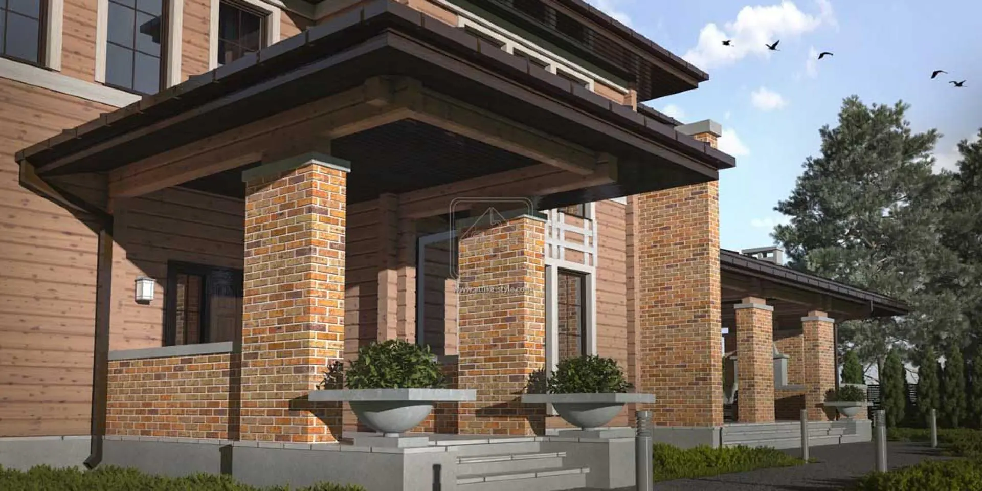 Дерев'яний будинок з клеєного бруса, проект дерев'яного будинку №2-295