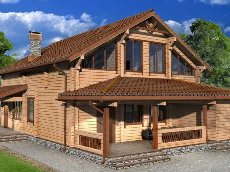 Дерев'яний будинок з клеєного бруса, проект дерев'яного будинку №2-257