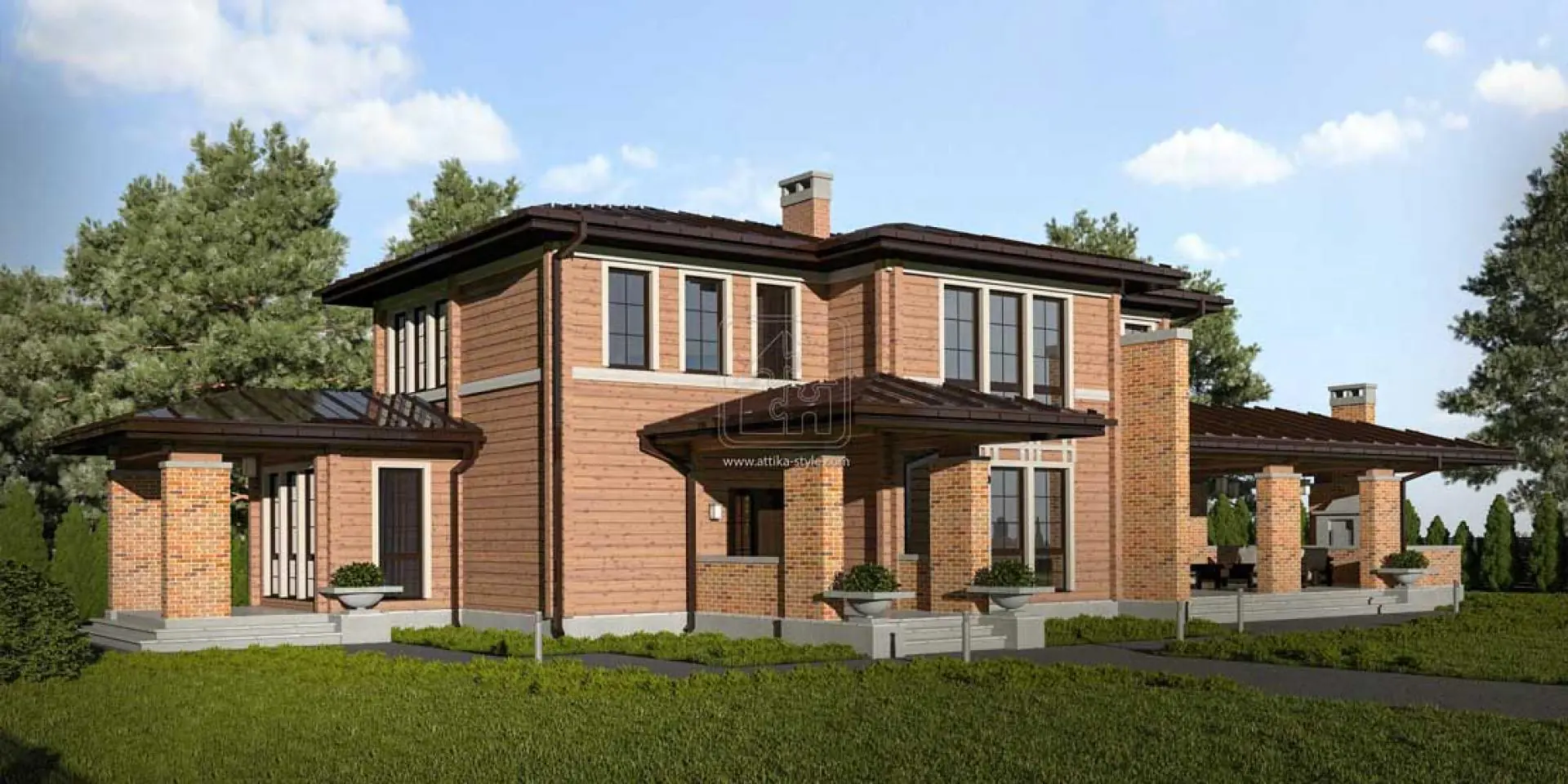 Дерев'яний будинок з клеєного бруса, проект дерев'яного будинку №2-295