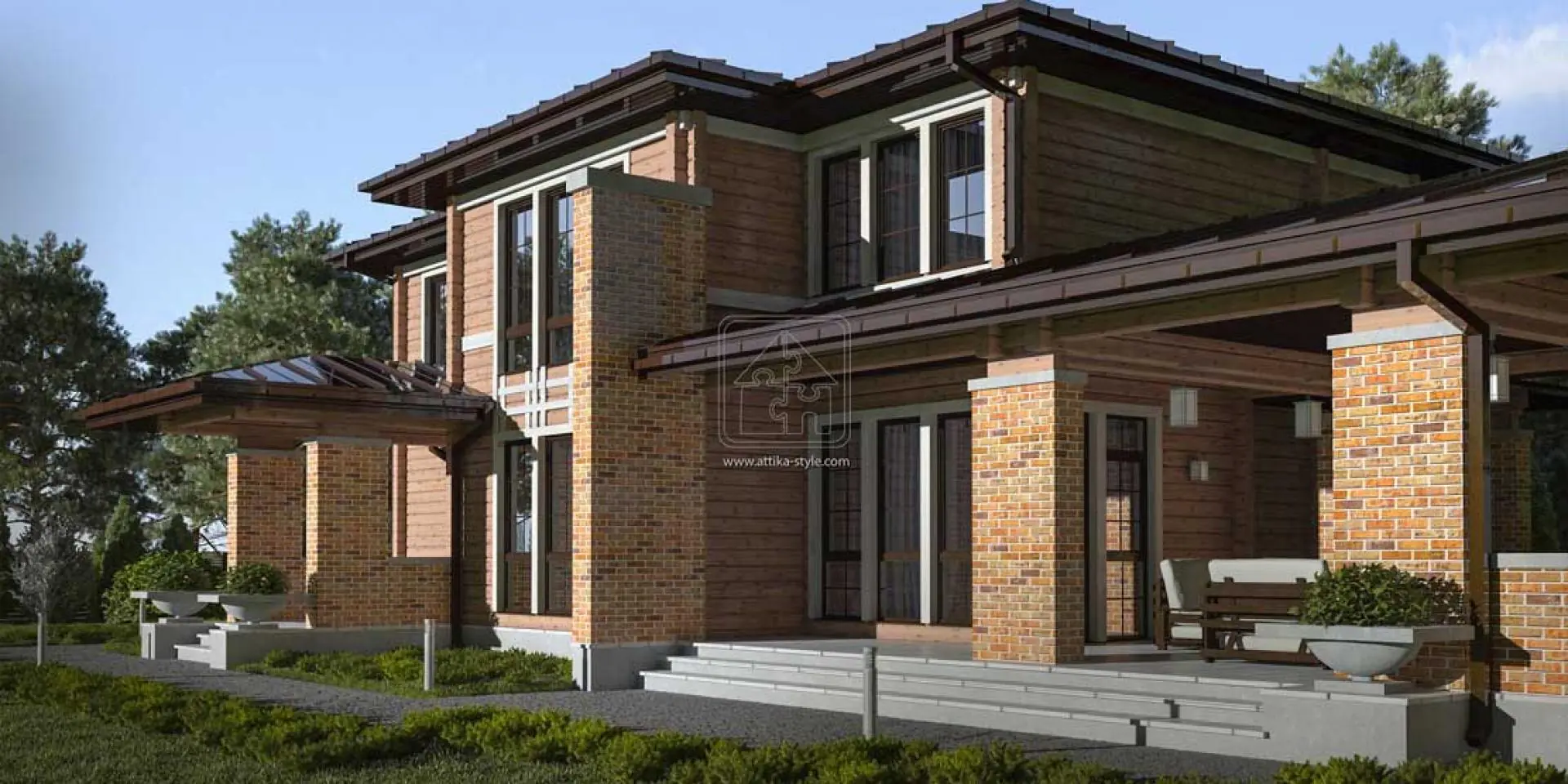 Дерев'яний будинок з клеєного бруса, проект дерев'яного будинку №2-295