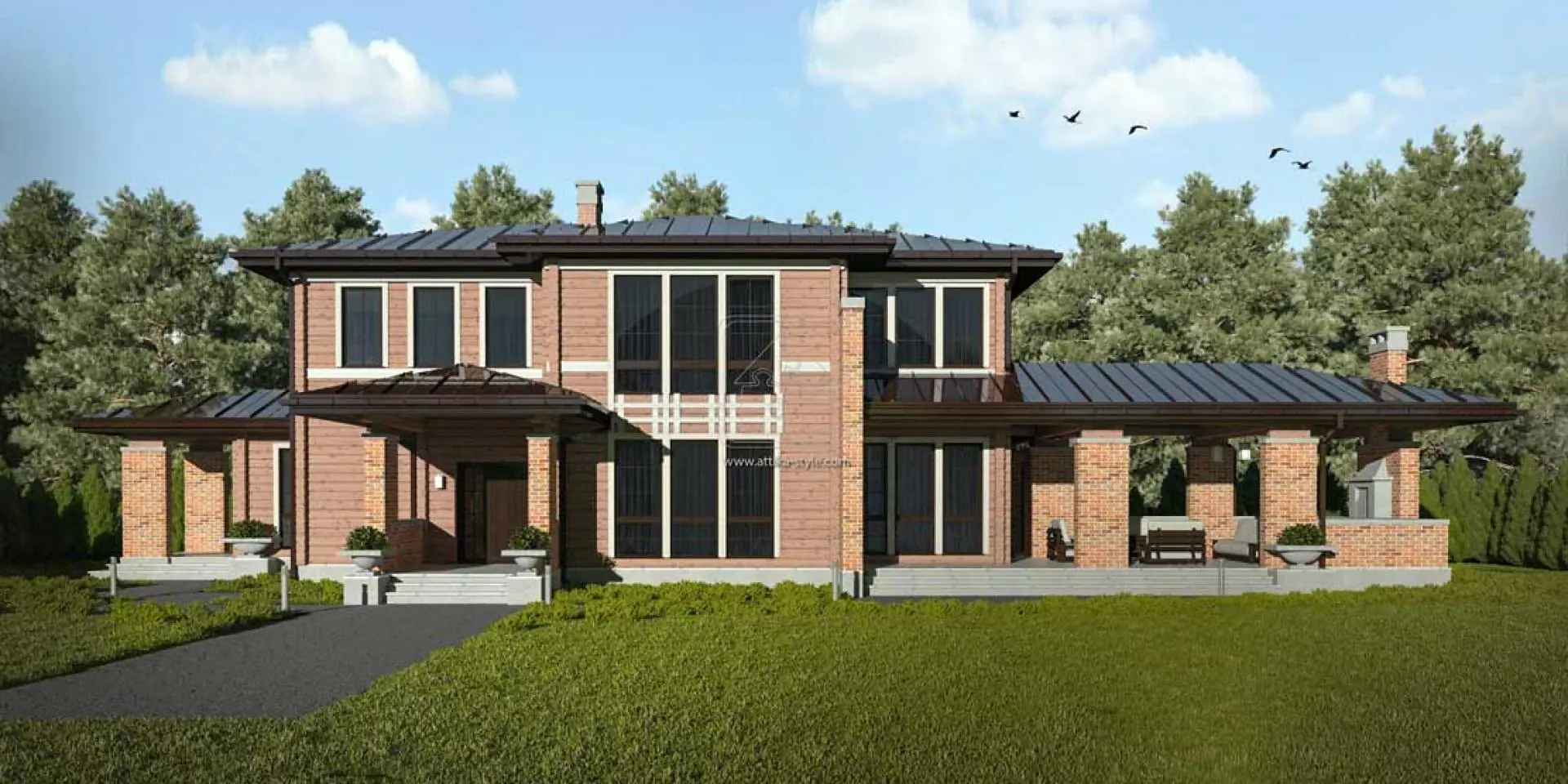 Дерев'яний будинок з клеєного бруса, проект дерев'яного будинку №2-295