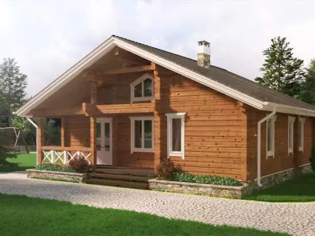Деревянный дом из клееного бруса, проект деревянного дома №1-101