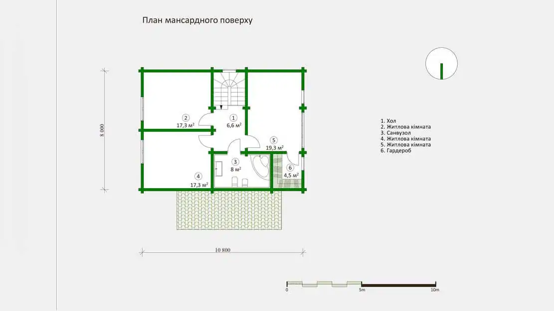 Планировка деревянного дома из клееного бруса по проекту 2-220